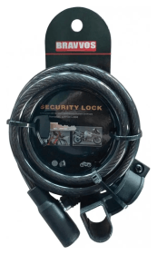 Замок BRAVVOS LOC-045-055 під ключ зі сталевим тросом 10ммх1500мм