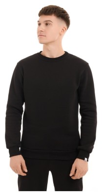 Світшот чоловічий однотонний чорний Pobedov 007 ЗИМА