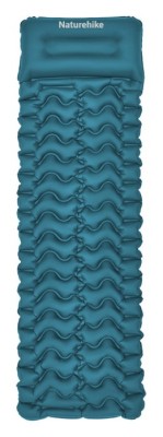 Матрац туристичний надувний одномісний  Naturehike CNK2550WS019, 200х60х6.5 см, синій, для кемпінгу із мішком для надування