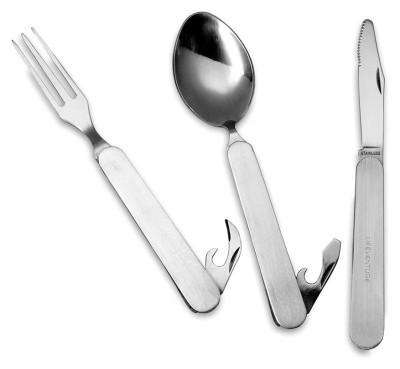 Lifeventure вилка, ложка, ніж SS Folding
