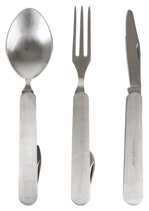 Lifeventure вилка, ложка, ніж SS Folding