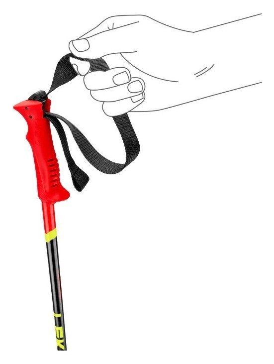 Палиці для гірських лиж для підлітків Leki RACING KIDS 80см Fluorescent red/black/neon yellow (65044301-WRH)