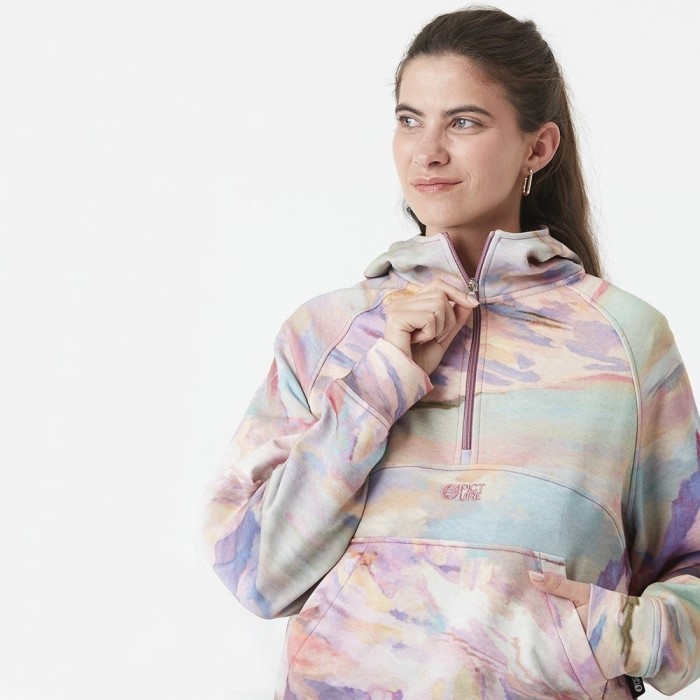 Picture Organic жіноча толстовка Quenda 1/2 Zip Printed W montanea print L