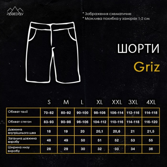 Чоловічі літні чорні шорти Pobedov Griz