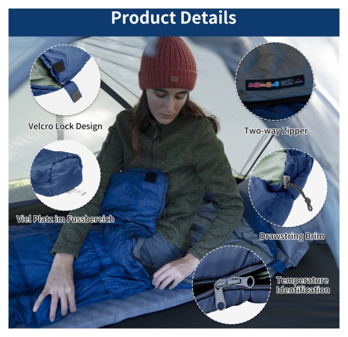 Спальник з капюшоном Naturehike MJ300 CNK2300SD014, темно-блакитний