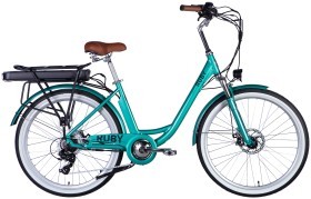 Велосипед з електроприводом 26&quot; AL Dorozhnik eRUBY DD FR рама-17&quot; 36B 17.5А*г 500Вт бірюзовий YS 2260 2025