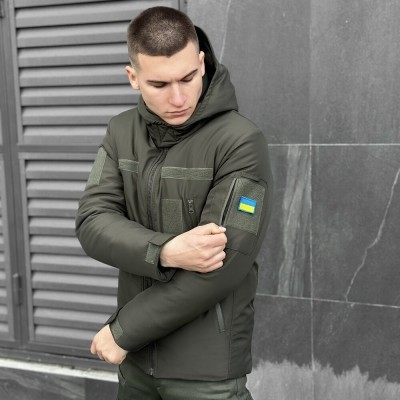 Чоловіча зимова куртка хакі з капюшоном Pobedov Winter Jacket Motive ЗИМА В2