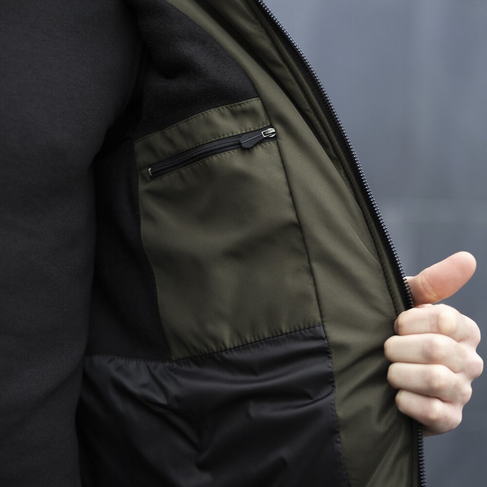 Чоловіча зимова куртка хакі з капюшоном Pobedov Winter Jacket Motive ЗИМА В2