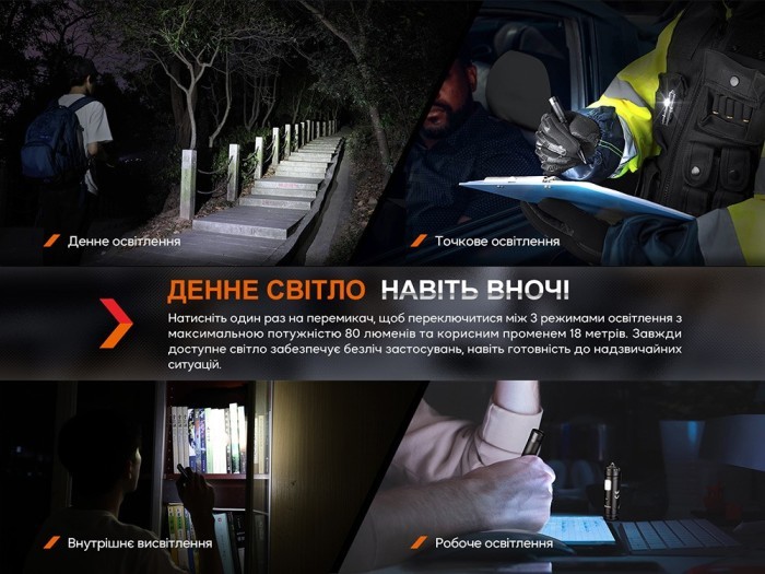 Fenix T6 тактична ручка з ліхтариком синя