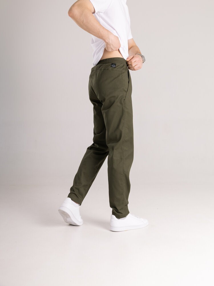 Котонові штани чоловічі весняні осінні хакі з кишенями Pobedov Step