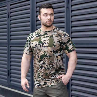 Футболка чоловіча однотонна Мультикам Pobedov Peremoga Військова