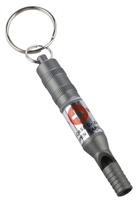 Munkees 3385 брелок-свисток Emergency Whistle grey