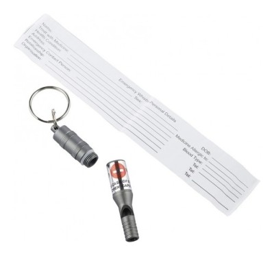 Munkees 3385 брелок-свисток Emergency Whistle grey