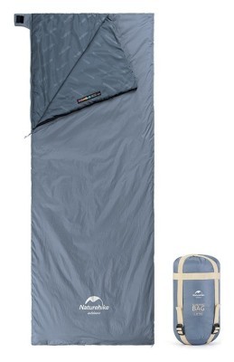 Спальник надлегкий Naturehike Ultralight LW180 NH21MSD09 правий, (15°C), p-p XL, сіро-синій