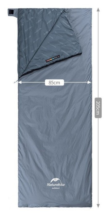 Спальник надлегкий Naturehike Ultralight LW180 NH21MSD09 правий, (15°C), p-p XL, сіро-синій