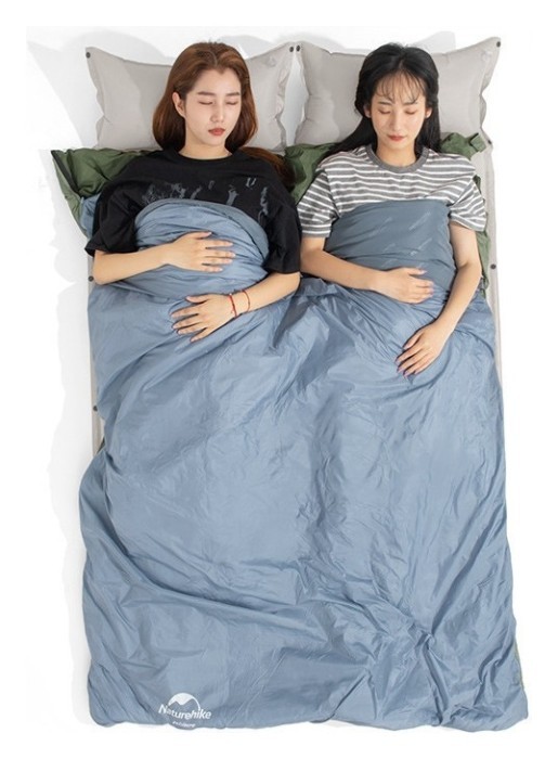 Спальник надлегкий Naturehike Ultralight LW180 NH21MSD09 правий, (15°C), p-p XL, сіро-синій