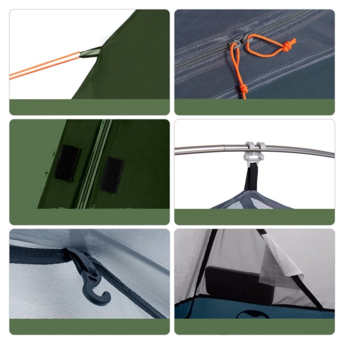 Намет надлегкий одномісний  з футпринтом Naturehike Cycling 1 NH18A095-D, 210T, темний зелений