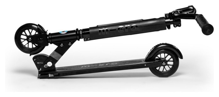 Самокат MICRO серії "Sprite Deluxe" – ЧОРНИЙ (до 100 kg, двоколісний, світло)