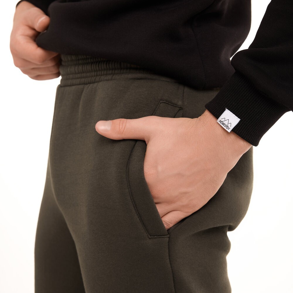 Чоловічі штани джогери з кишенями хакі Pobedov 007 ЗИМА