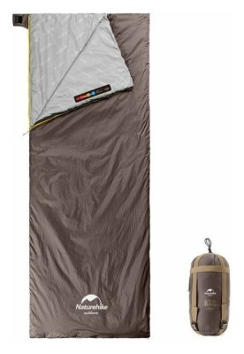 Спальник надлегкий Naturehike Summer LW180 NH21MSD09 лівий, (15°C), p-p XL,  коричневий