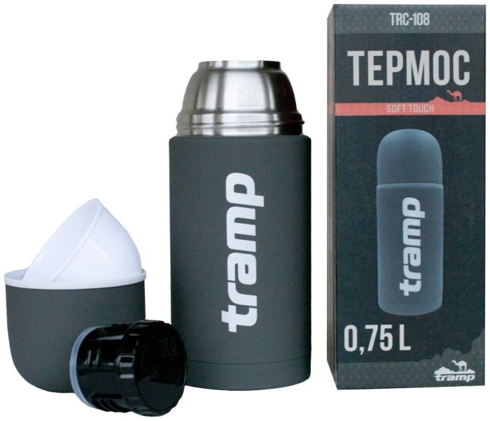 Термос TRAMP Soft Touch 0,75 л, Сірий