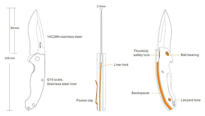 Ніж складаний Ruike Fang P852-B