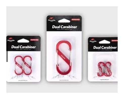 Карабін багатофункціональний Naturehike S-type NH20GS004, 88 мм, 1 шт, червоний