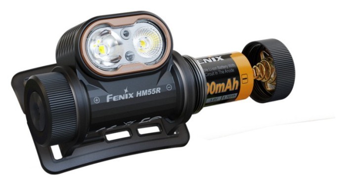 Ліхтар налобний Fenix HM55R, чорний