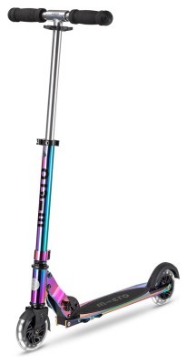 Самокат MICRO серії "Sprite LED" – НЕОХРОМ (до 100  кг (kg), двоколісний, світло)