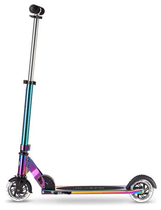 Самокат MICRO серії "Sprite LED" – НЕОХРОМ (до 100  кг (kg), двоколісний, світло)