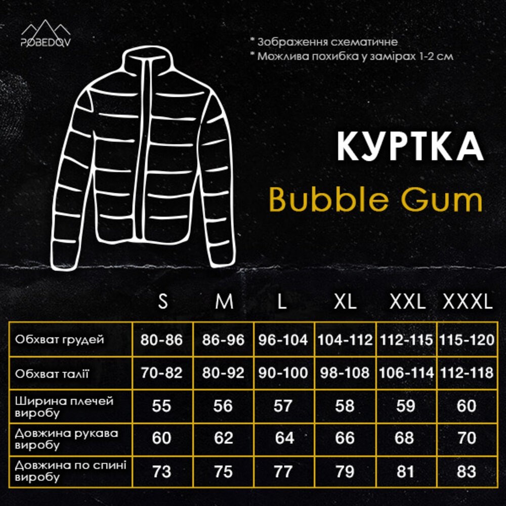 Чоловіча зимова куртка хакі Pobedov Bubble Gum