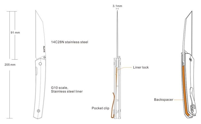 Ніж складаний Ruike Fang P865-B