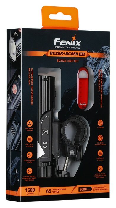 Комплект велофара Fenix BC26R+BC05RV20