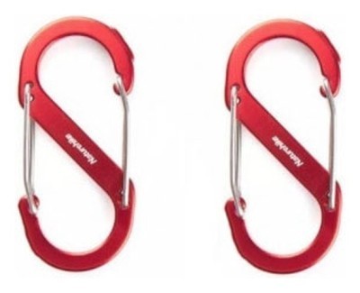 Карабін багатофункціональний Naturehike S-type NH20GS004, 50 мм, 2 шт, червоний