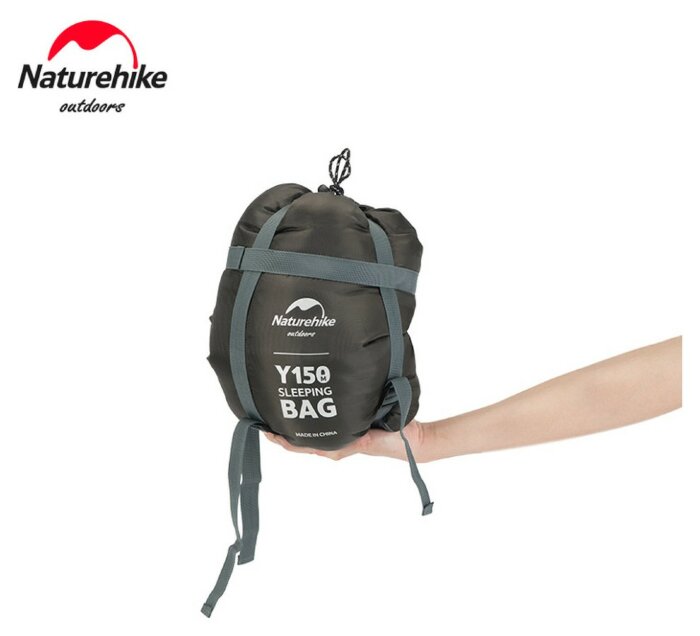 Спальник з капюшоном та закругленим дном Naturehike Y150 NH21MSD08 лівий, темно-блакитний