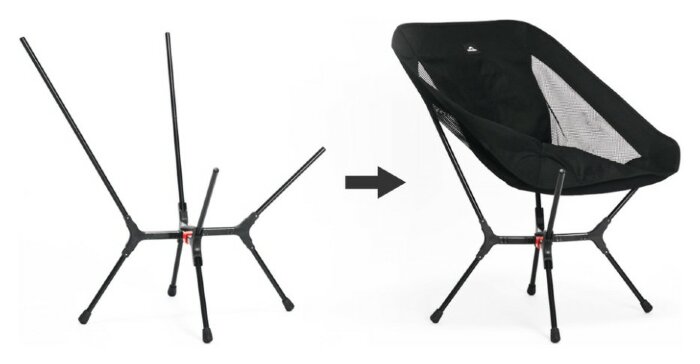 Стілець складаний ультралегкий Naturehike CNK2550JJ013 Yamami YL01, розмір М, алюміній, чорний