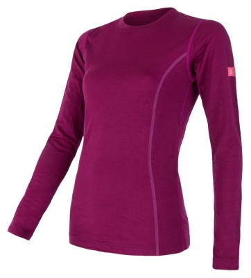 Термофутболка жіноча Sensor Merino Active LS lilla 12110027, SW11MA-lilla-S