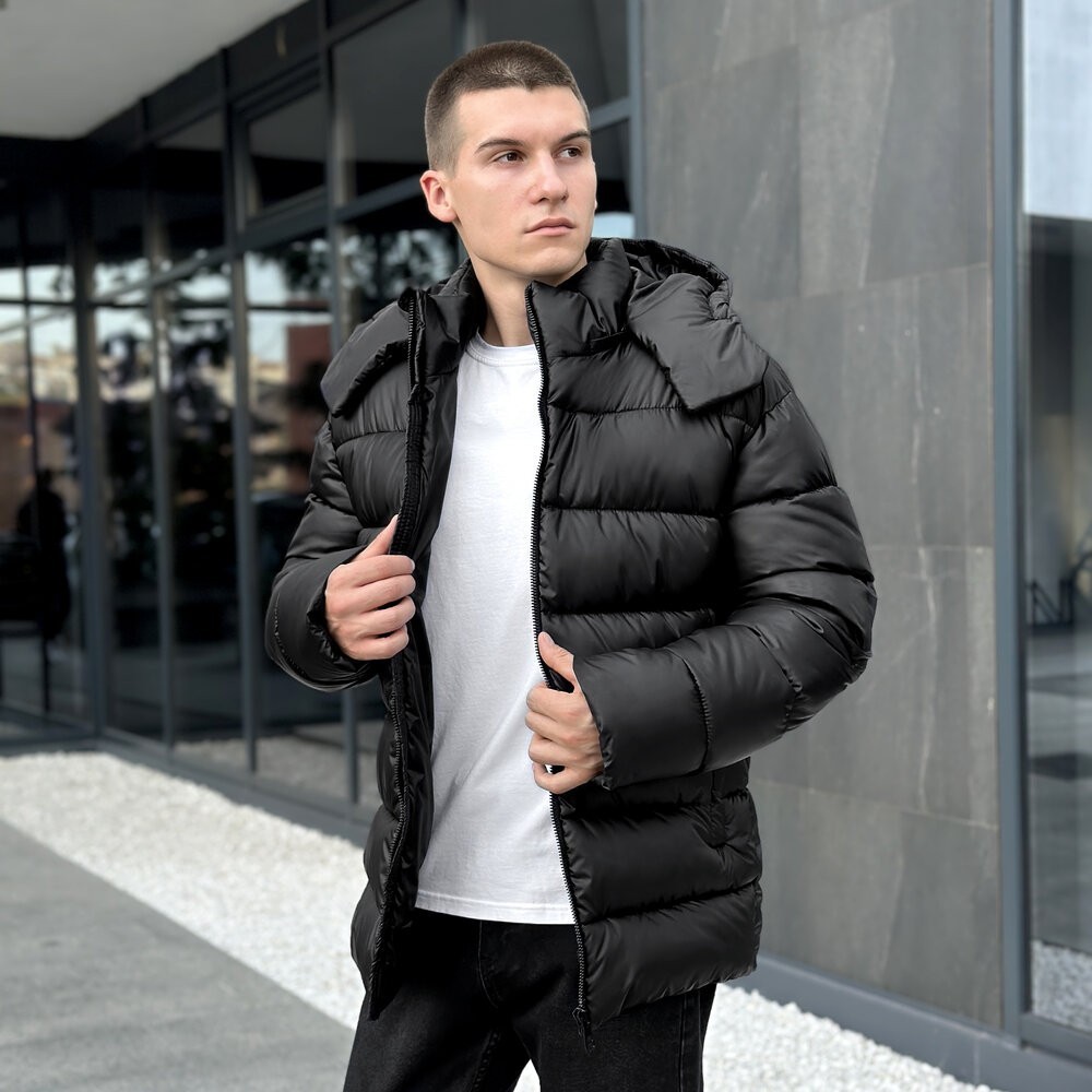 Чоловіча зимова куртка чорна Pobedov Snowfall