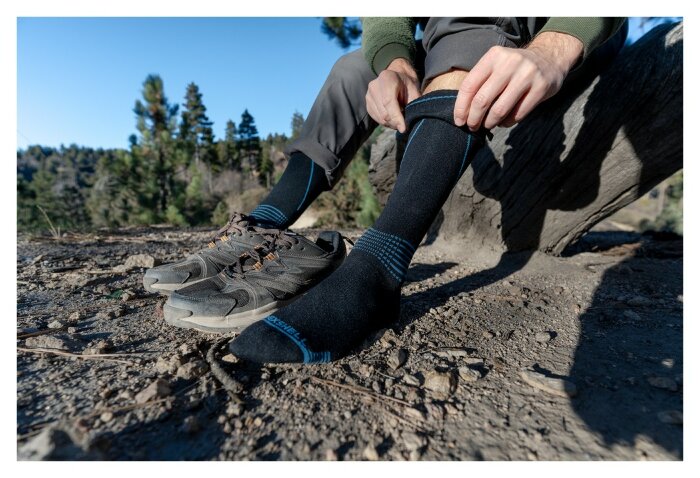 Водонепроникні шкарпетки Dexshell Longlite Socks 2.0, блакитні полоски, розмір S (36-38)