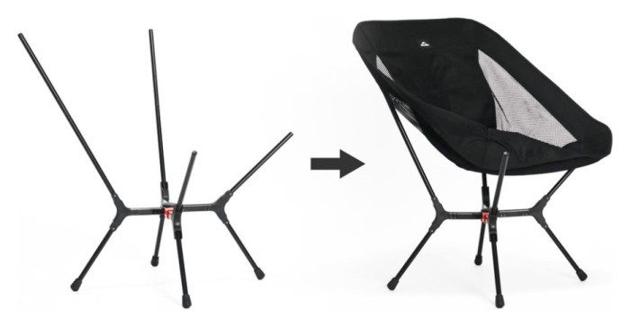 Стілець складаний ультралегкий Naturehike CNK2550JJ013 Yamami YL01, розмір М, алюміній, сірий