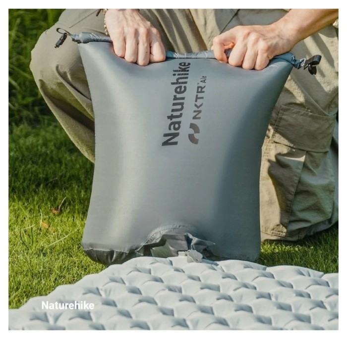 Гермомішок-насос універсальний для надування матраців та подушок Naturehike, сірий