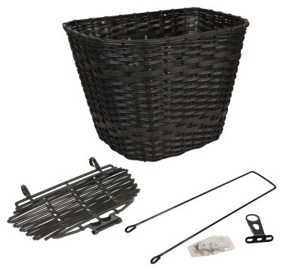 Кошик Пластик на рульову колонку 24-28" 360*250*250 мм зі стійкою 400L 25,4" CK-006S чорний з кришкою