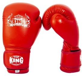 Шкіряні рукавички для боксу Maraton Top King # 8 OZ, Червоний