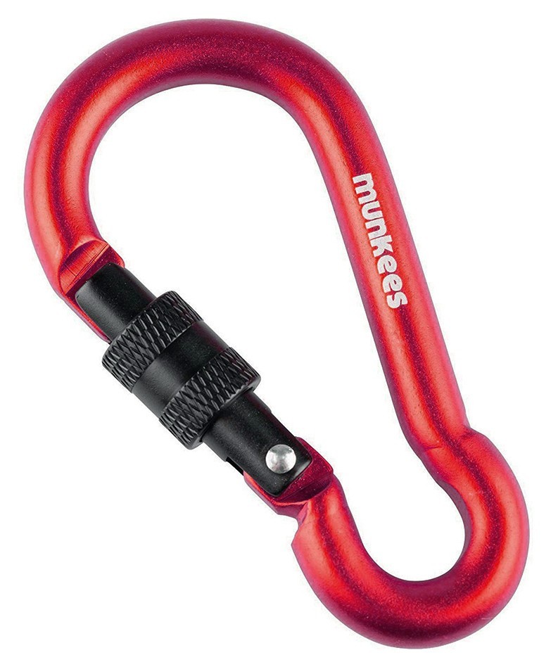 Munkees 3249 карабін Pear with Screw Lock 8 mm x 80 mm red