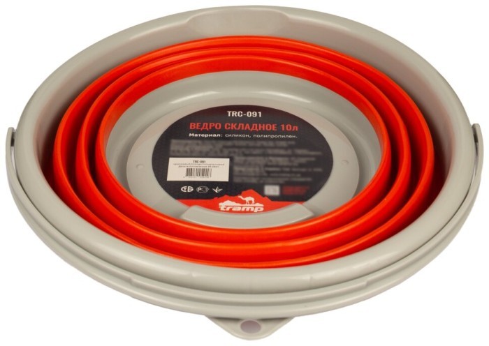 Відро TRAMP складне силіконове 10л, Помаранчевий