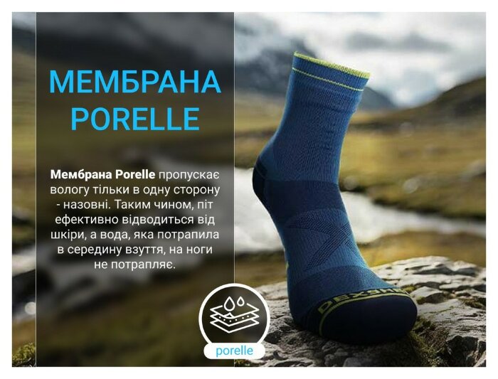 Шкарпетки водонепроникні Dexshell Running Lite 2.0 Socks, темно-блакитні, розмір XL (47-49)