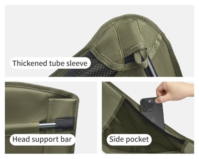 Стілець складаний ультралегкий Naturehike CNK2550JJ013 Yamami YL01, розмір L, алюміній, сірий