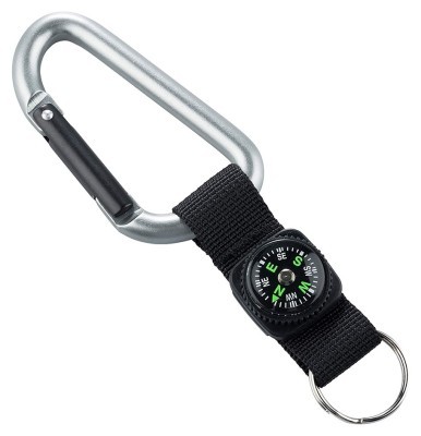 Munkees 3228 карабін 8 мм з strap, compass, keyring grey