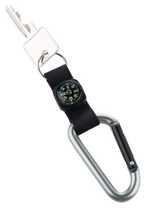 Munkees 3228 карабін 8 мм з strap, compass, keyring grey