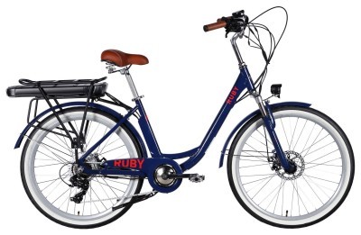 Велосипед з електроприводом 26" AL Dorozhnik eRUBY DD FR рама-17" 48B 15А*г 500Вт темно-синій 2026